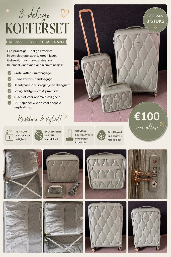 Kofferset, Bijoux, Sacs & Beauté, Valises, Utilisé, Plastique dur, 60 à 70 cm, 45 à 55 cm, Clé, Enlèvement