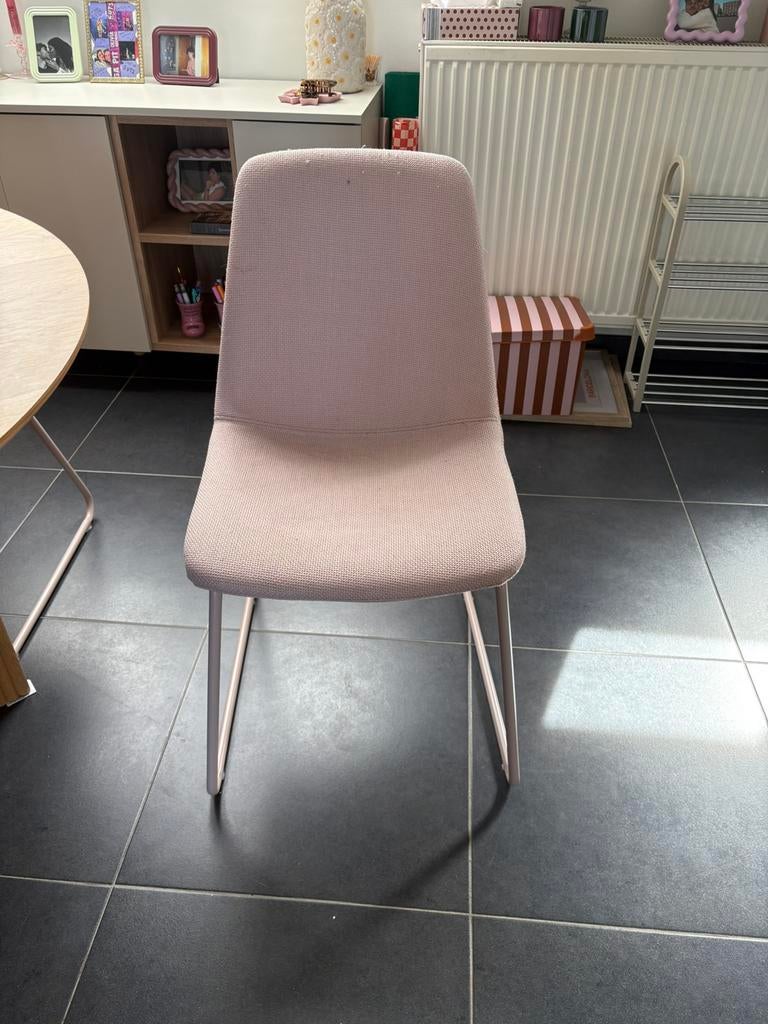 4 roze eetkamerstoelen, Huis en Inrichting, Stoelen, Ophalen, Gebruikt, Overige kleuren, Vier