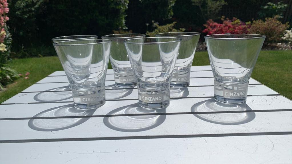 6 cinzano glazen, Enlèvement, Neuf