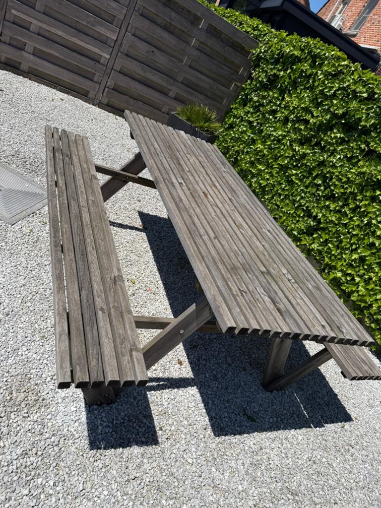 Picknickbank hout, Tuin en Terras, Ophalen, Gebruikt, Hout