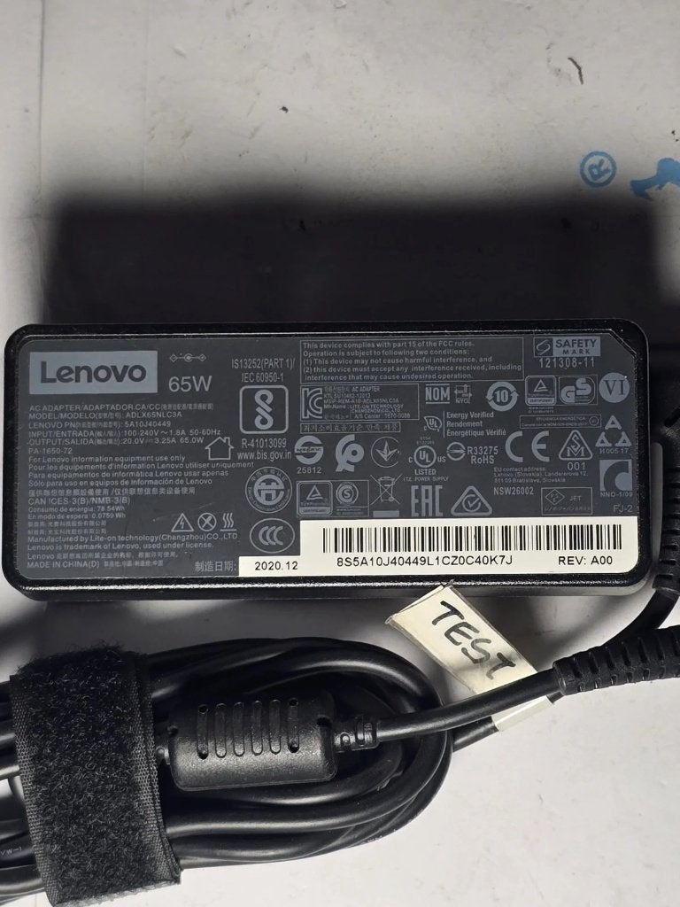 Lenovo 65W laptop oplader ADLX65NLC3A 20V 3.25A ronde plug, Télécoms, Envoi, Comme neuf, Autres marques