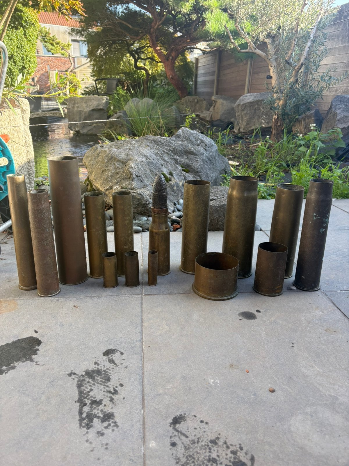 Lot obussen wo1&wo2, Verzamelen, Ophalen of Verzenden, Landmacht, Hulzen of Bodemvondsten