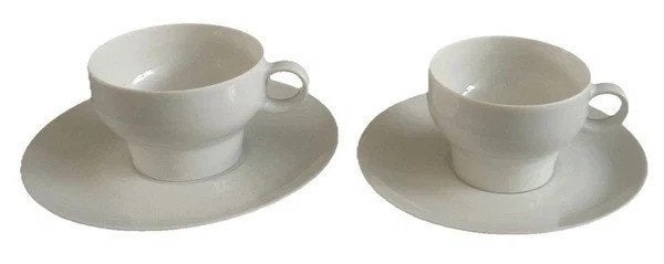 Arzberg 4000 Donau 2x koffiekop met schotel set 15cl, Verzenden, Arzberg, Zo goed als nieuw, Modern