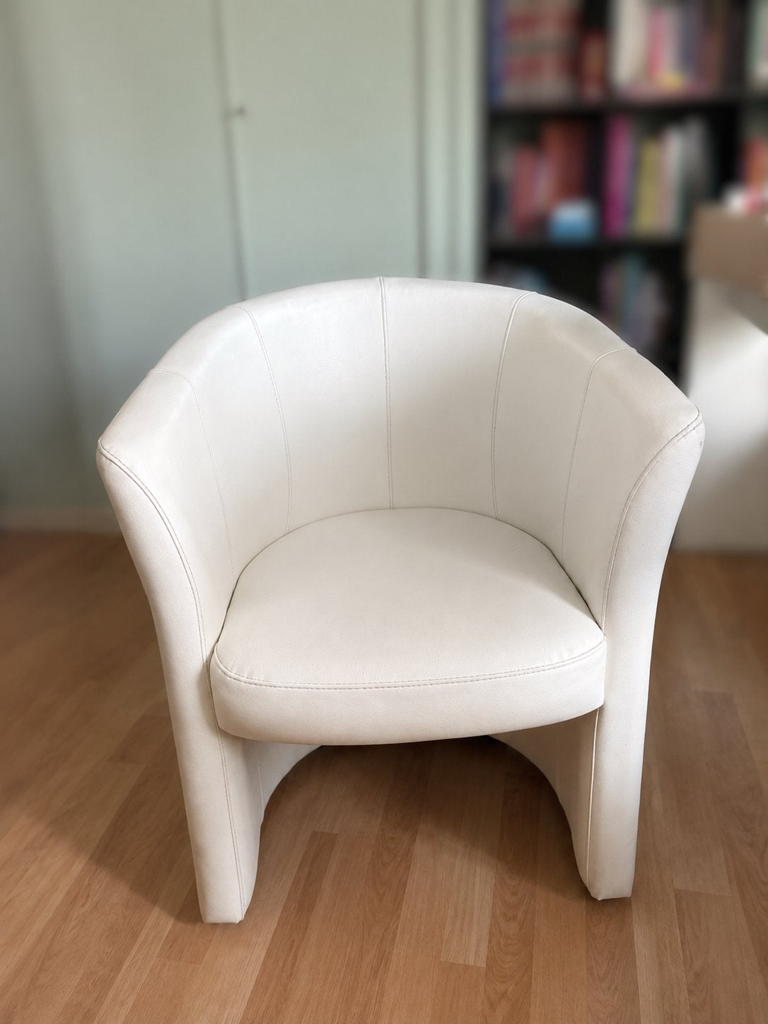 Witte eenzit zetel, Huis en Inrichting, Ophalen, Gebruikt