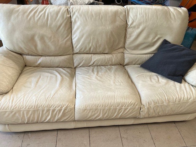 zetel 3 zit creme kleur, Ophalen, Gebruikt, 150 tot 200 cm, Driepersoons
