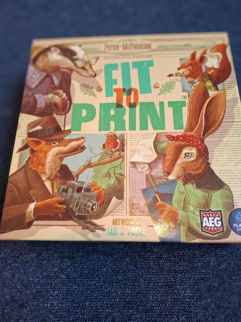 gezelschapsspel Fit to print in nieuwstaat, Hobby en Vrije tijd, Gezelschapsspellen | Bordspellen, Vijf spelers of meer, Ophalen of Verzenden
