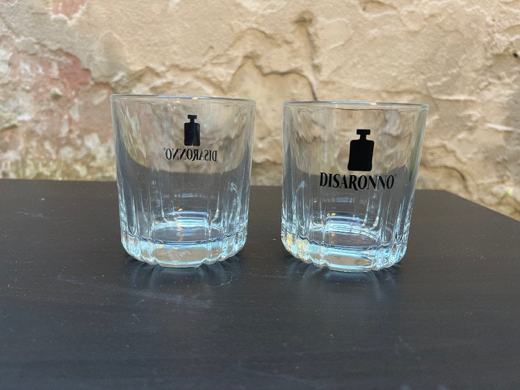 Verres Disaronno (2 pièces), Collections, Verres & Petits Verres, Comme neuf, Verres et Verres à shot, Enlèvement