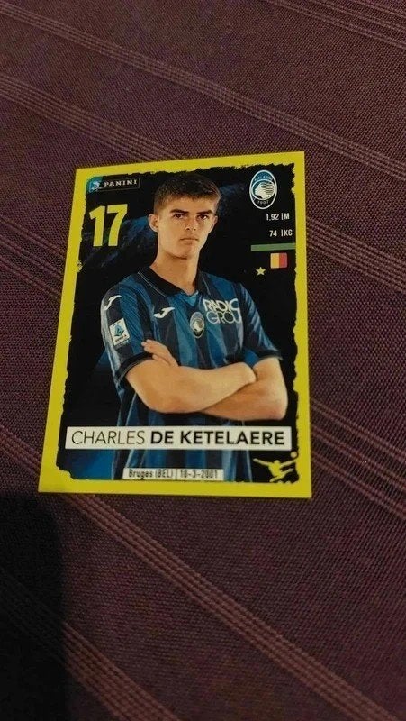 Panini / Sticker : Charles De Ketelaere / Atalanta Bergamo, Ophalen of Verzenden, Nieuw, Poster, Plaatje of Sticker
