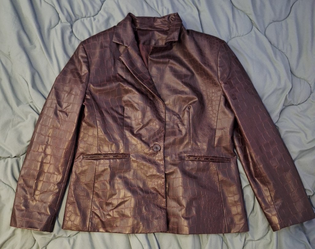 Lot: 2 jassen, Ophalen, Bruin, Maat 42/44 (L), Gedragen