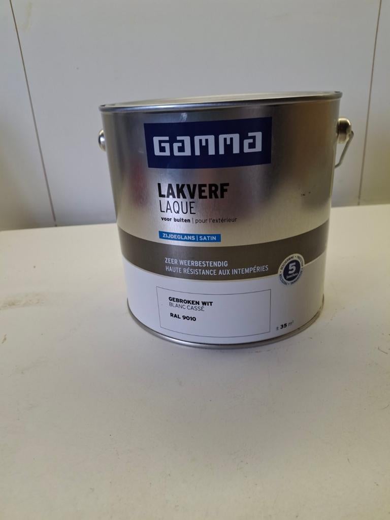 Lakverf satin, Doe-het-zelf en Bouw, Verf, Beits en Lak, Ophalen, Wit, Nieuw, Verf