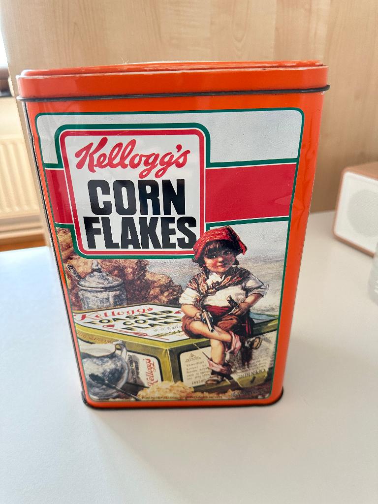 Blikken doos Kellogg's Corn Flakes 1980, Verzamelen, Ophalen of Verzenden
