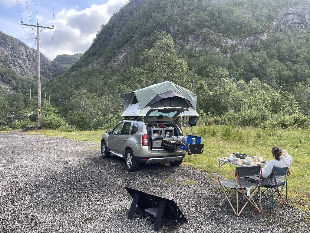 Tente de toit MH500 + auvent + cuisine de coffre aménagée, Enlèvement, Comme neuf, Jusqu'à 2