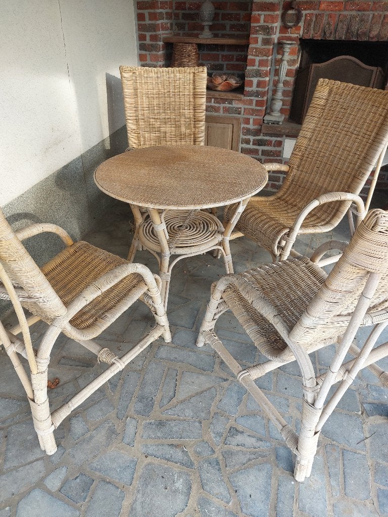 Rieten tuinstel, Tuin en Terras, Ophalen