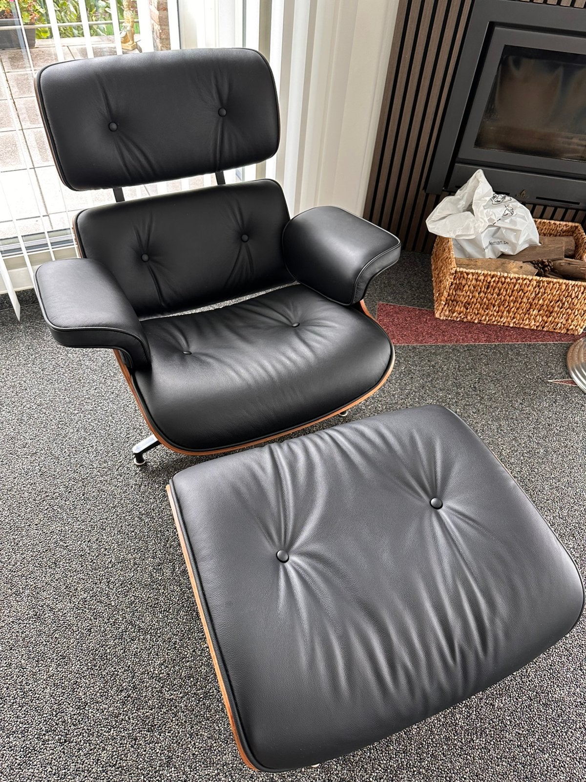 Eames lounge chair (replica), Maison & Meubles, Enlèvement, Comme neuf, Cuir, Eames
