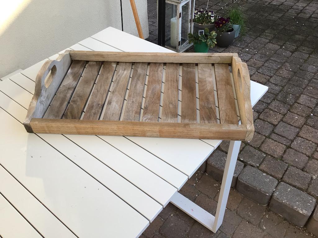 Teak dienblad, Huis en Inrichting, Ophalen, Gebruikt