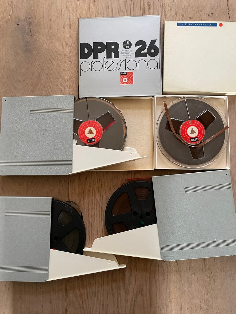 BASF - 7" (17-18cm) Reel-to-reel audio, Ophalen of Verzenden, Gebruikt, 2 t/m 25 bandjes, Met bewaardoos, rek of koffer