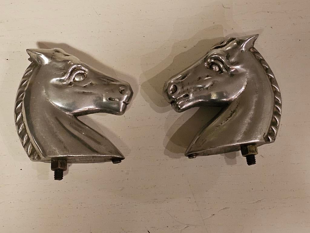 Vintage Citroën 2 CV-embleem, buste  twee paardenhoofden., Enlèvement ou Envoi