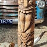 Houten Totem paal tikbar decoratie totempaal mancave decor, Ophalen, Gebruikt, Overige typen