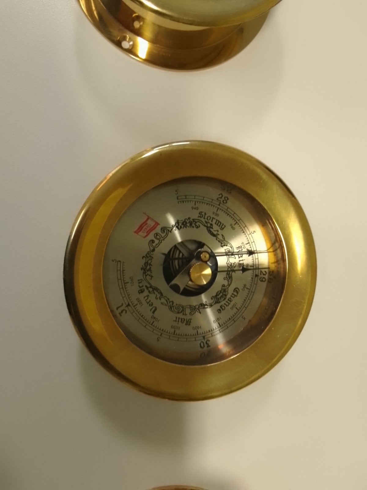 mooie set barometer klokje en hydro meter 11 cm breed, Ophalen, Barometer