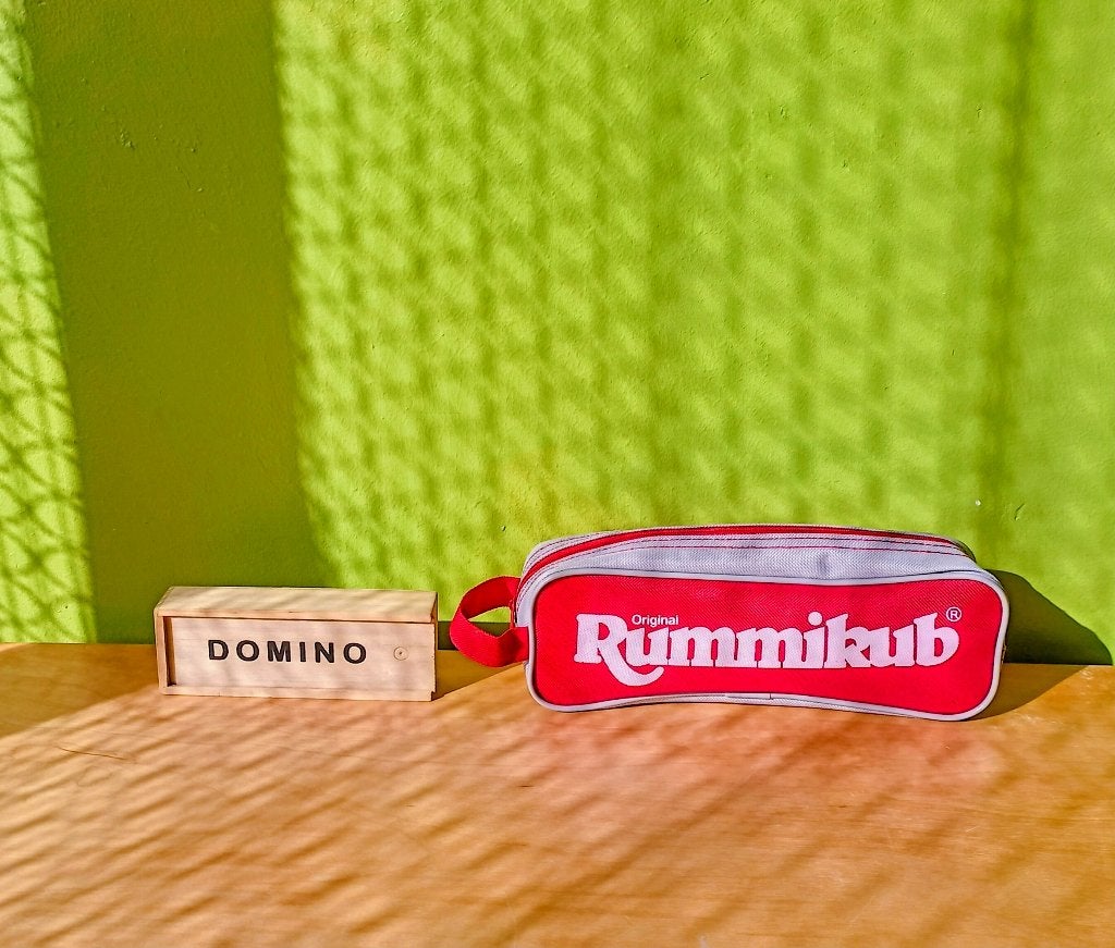 Goliath Rummikub Original en Domino, Vijf spelers of meer, Ophalen, Zo goed als nieuw, Reisspel