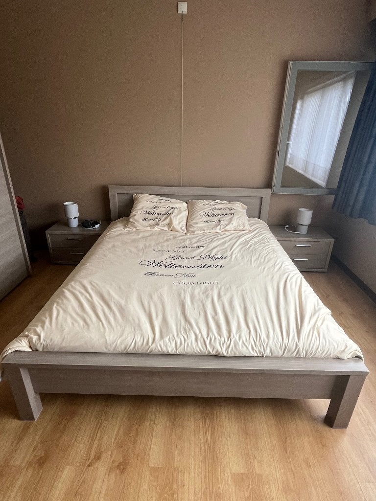 Slaapkamer 2personen, Huis en Inrichting, Slaapkamer | Complete slaapkamers, Ophalen, Zo goed als nieuw, Tweepersoons, Modern