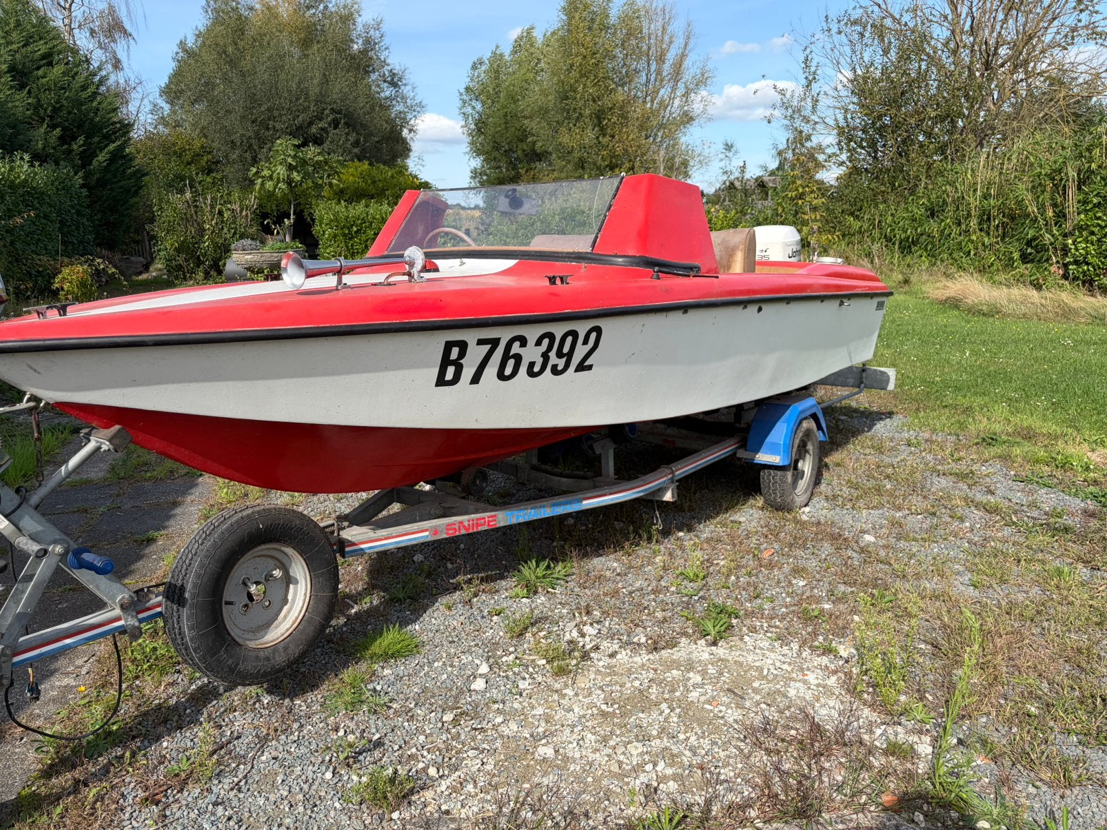 Boot met 35 pk Johnson buitenboordmotor, Watersport en Boten, Ophalen, Zo goed als nieuw, Buitenboordmotor, Elektrische start