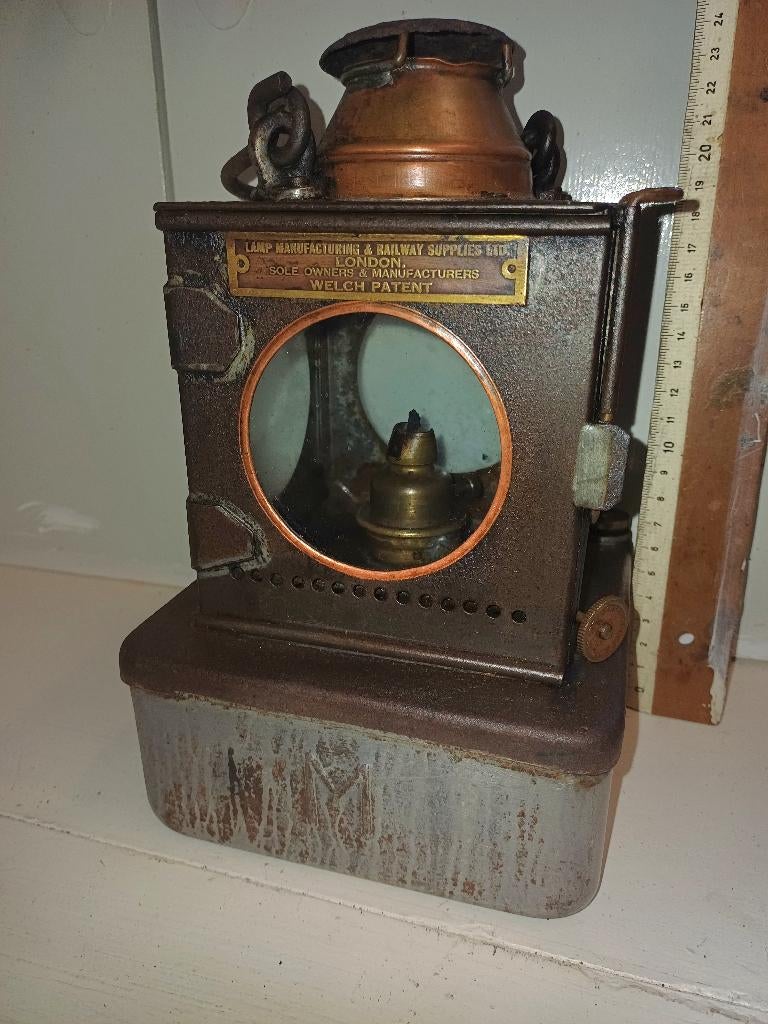 tres rare lampe de train 1900 a petrole  complet, Enlèvement ou Envoi