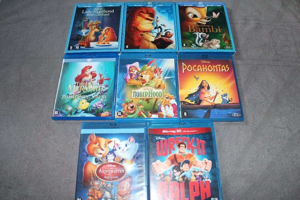 Blu-ray Disney 7,50 per stuk (Robin Hood, Litte Mermaid), Gebruikt, Nederlands, Film, Ophalen of Verzenden