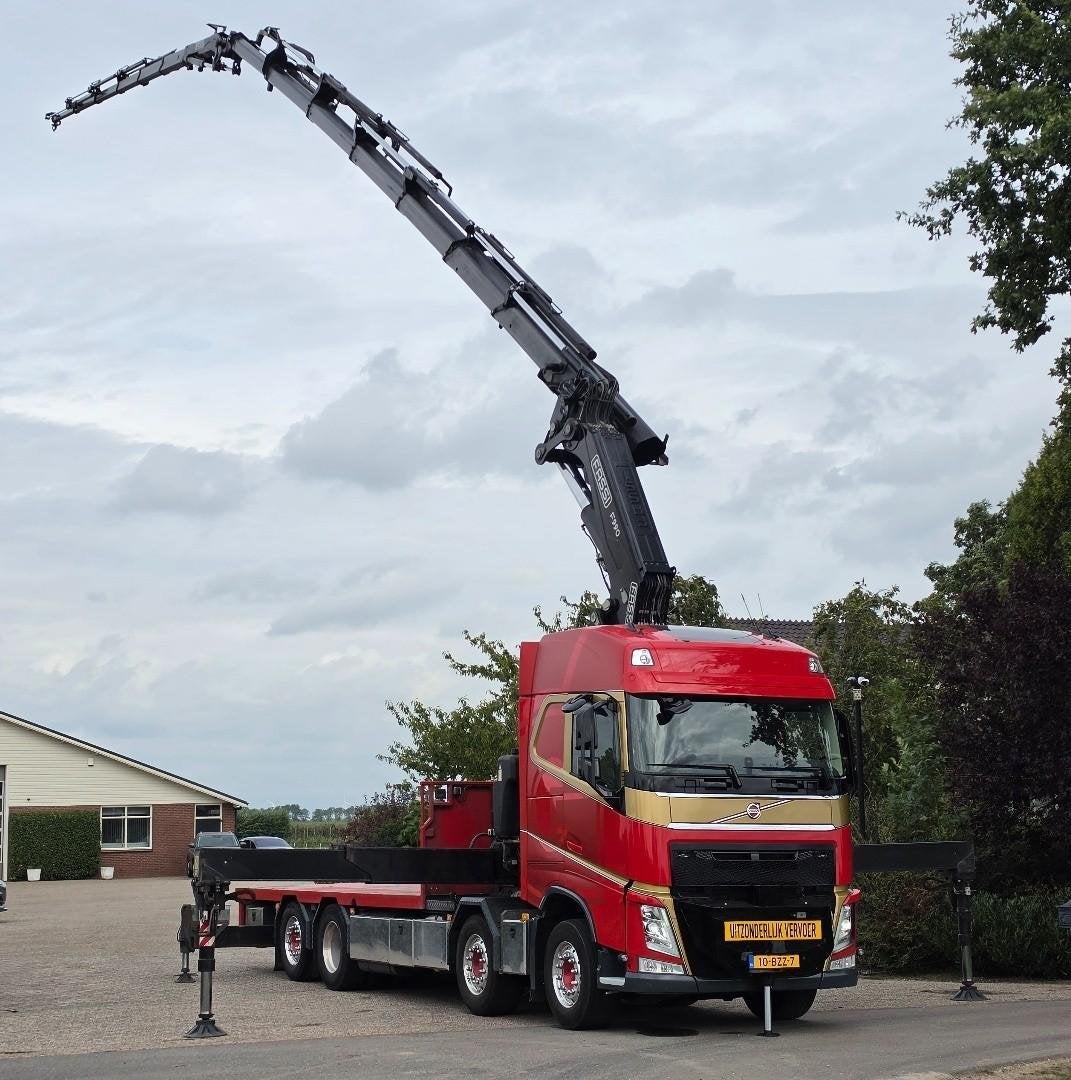 Volvo FH 8*2 500 !8x2! FASSI F990 (99tm) JIB LIER! TOP! DK12, Automaat, 509 pk, Euro 6, Leder