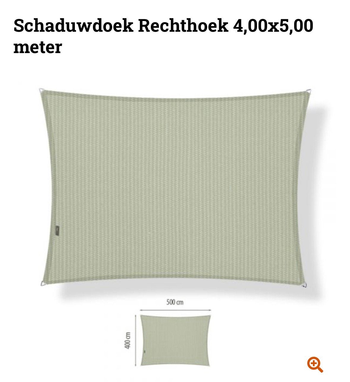 Schaduwdoek 4x5 arctic white, Tuin en Terras, Schaduwdoeken, Ophalen, Zo goed als nieuw