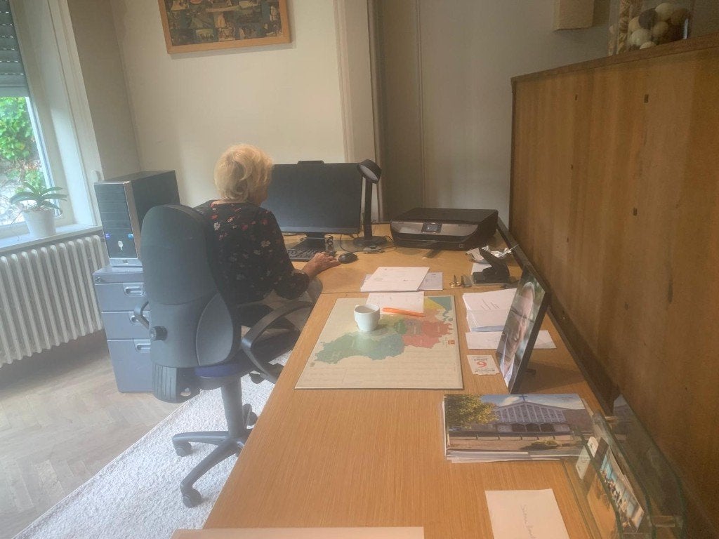 Bureau, Werkplek, Ophalen, Gebruikt, Bureau