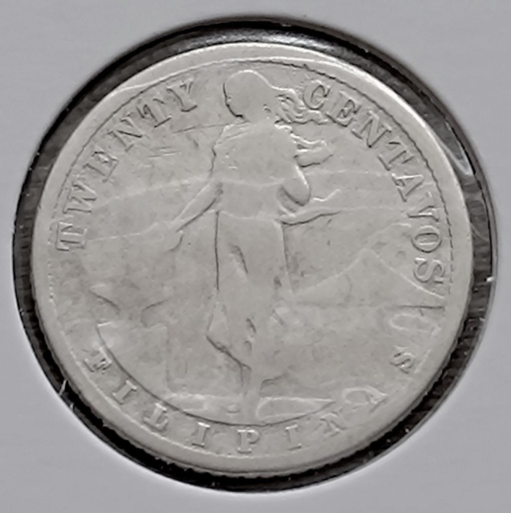 munt Filipijnen 20 cent 1912 zilver 0,750, Postzegels en Munten, Ophalen of Verzenden, Zilver