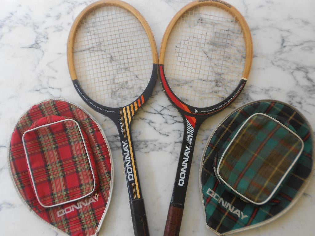 Donnay-tennisracket met Donnay-hoezen. Wijnoogst. F, Ophalen of Verzenden, Racket