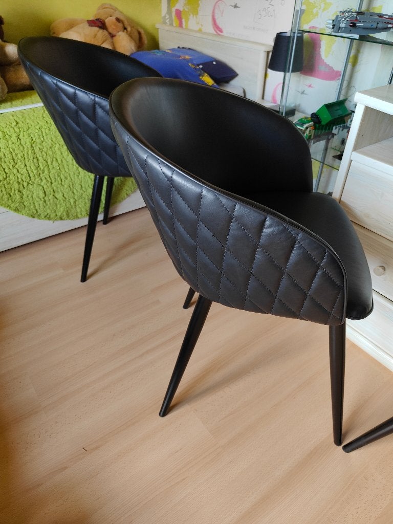 4 kuipstoelen merk dan form, Ophalen, Zwart, Nieuw, Leer