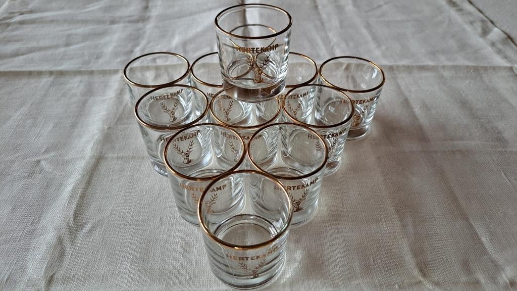 Jeneverglaasjes vintage Hertekamp 13 stuk, Verzamelen, Ophalen