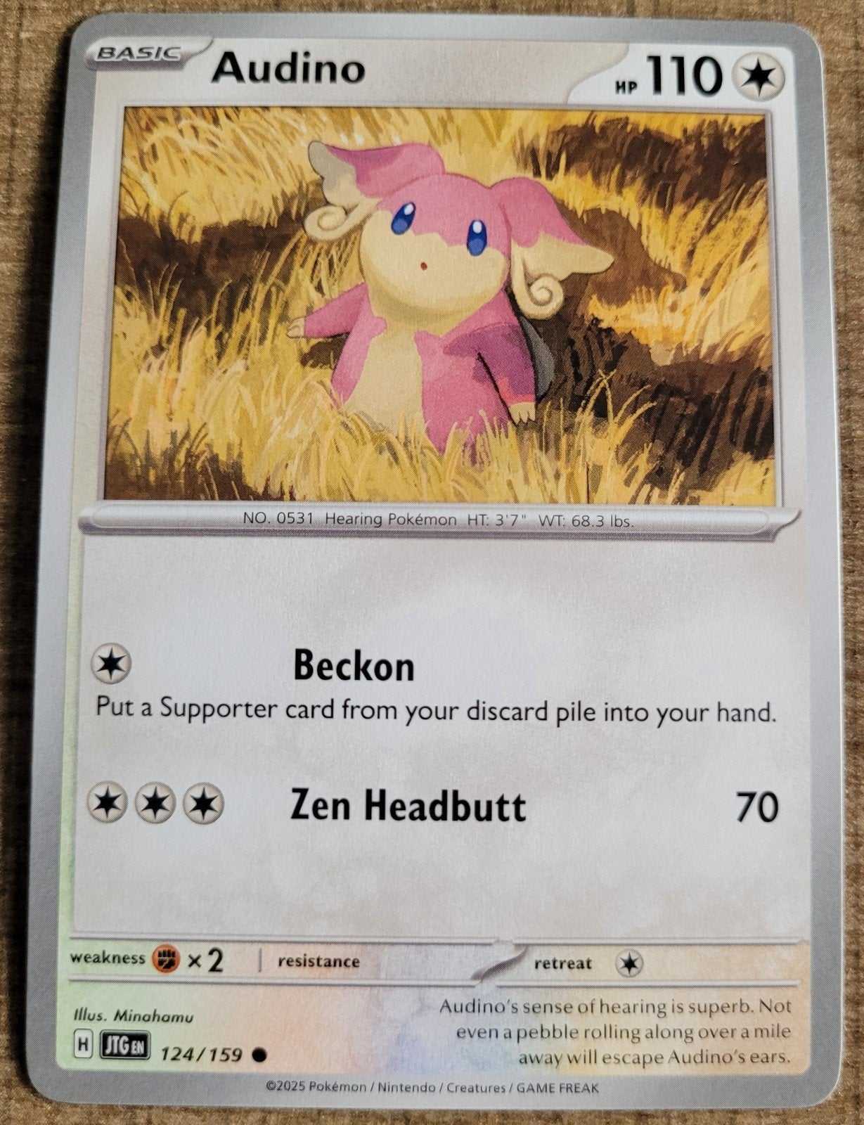 Audino (124/159), Ophalen of Verzenden, Zo goed als nieuw, Losse kaart