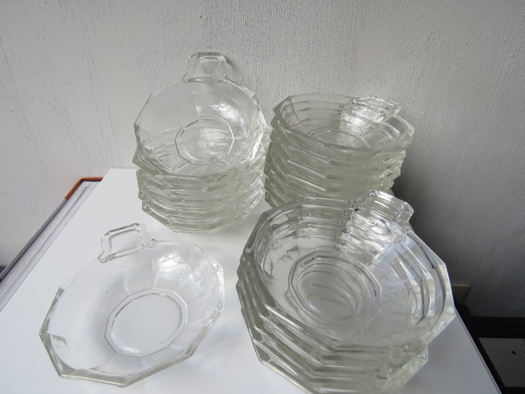 Lot de 20 plats à sieste Art Déco en verre et à snacks, Enlèvement ou Envoi