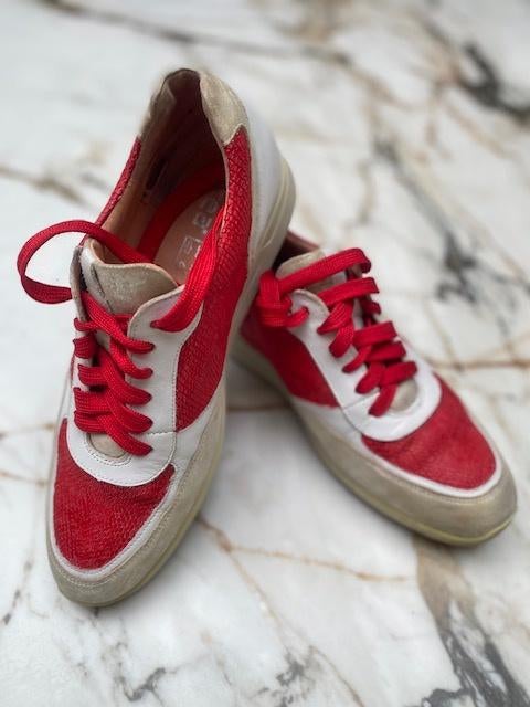 rood-wit sneakers Durea  39, Kleding | Dames, Durea, Ophalen of Verzenden, Sneakers, Gedragen