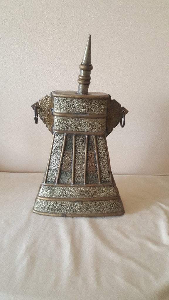 Art oriental objet ancien en laiton et cuivre, Antiquités & Art, Enlèvement, Cuivre