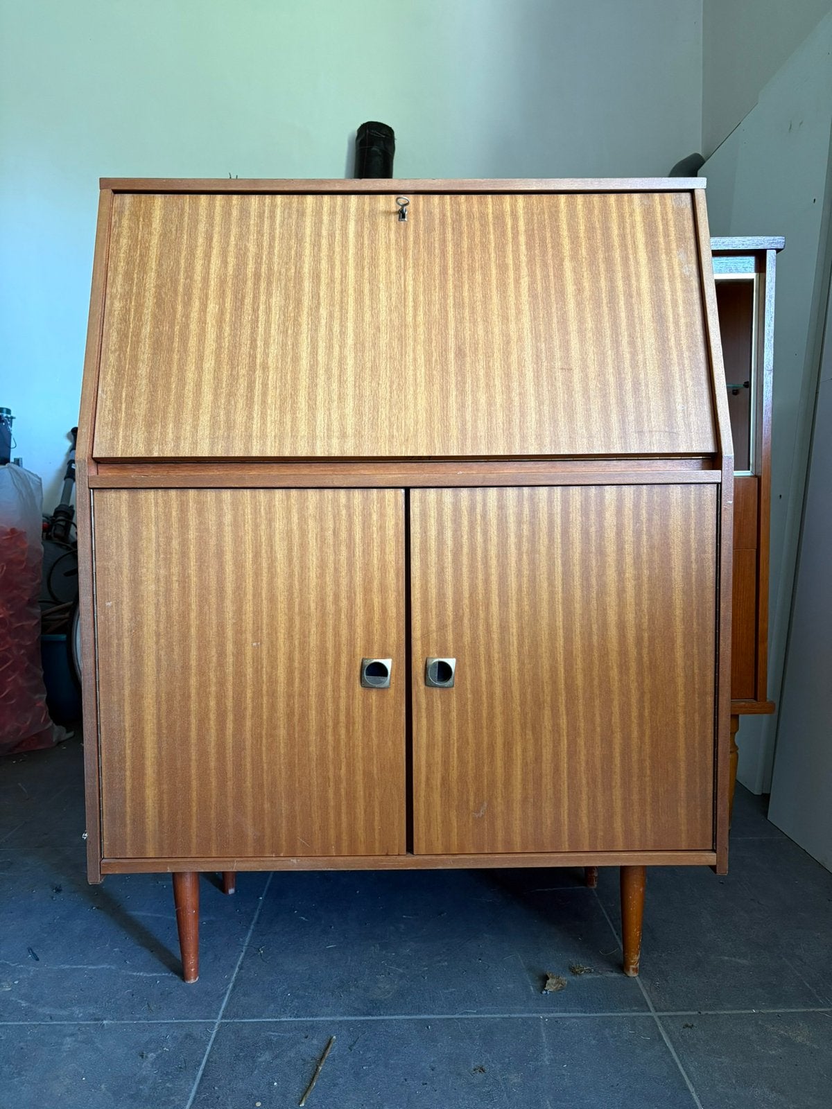 vintage secretaire mid-century, Ophalen, Gebruikt
