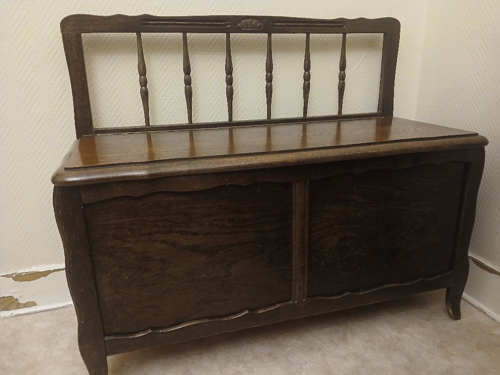 Bankbox in eikenlook, Huis en Inrichting, Ophalen, 50 – 75, Minder dan 50 cm, Gebruikt