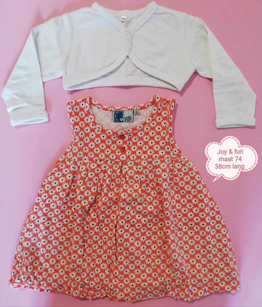 Jurkje Joy & Fun met bolero maat 74, Kinderen en Baby's, Babykleding | Maat 74, Meisje, Jurkje of Rokje, Zo goed als nieuw, Joy & Fun