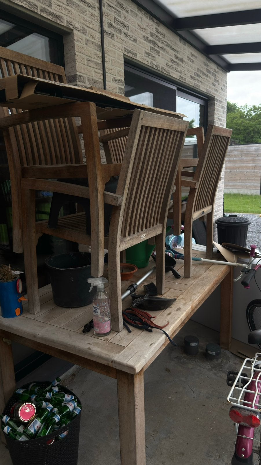 Tuinset teak, Tuin en Terras, Ophalen, Zo goed als nieuw, Tuinset