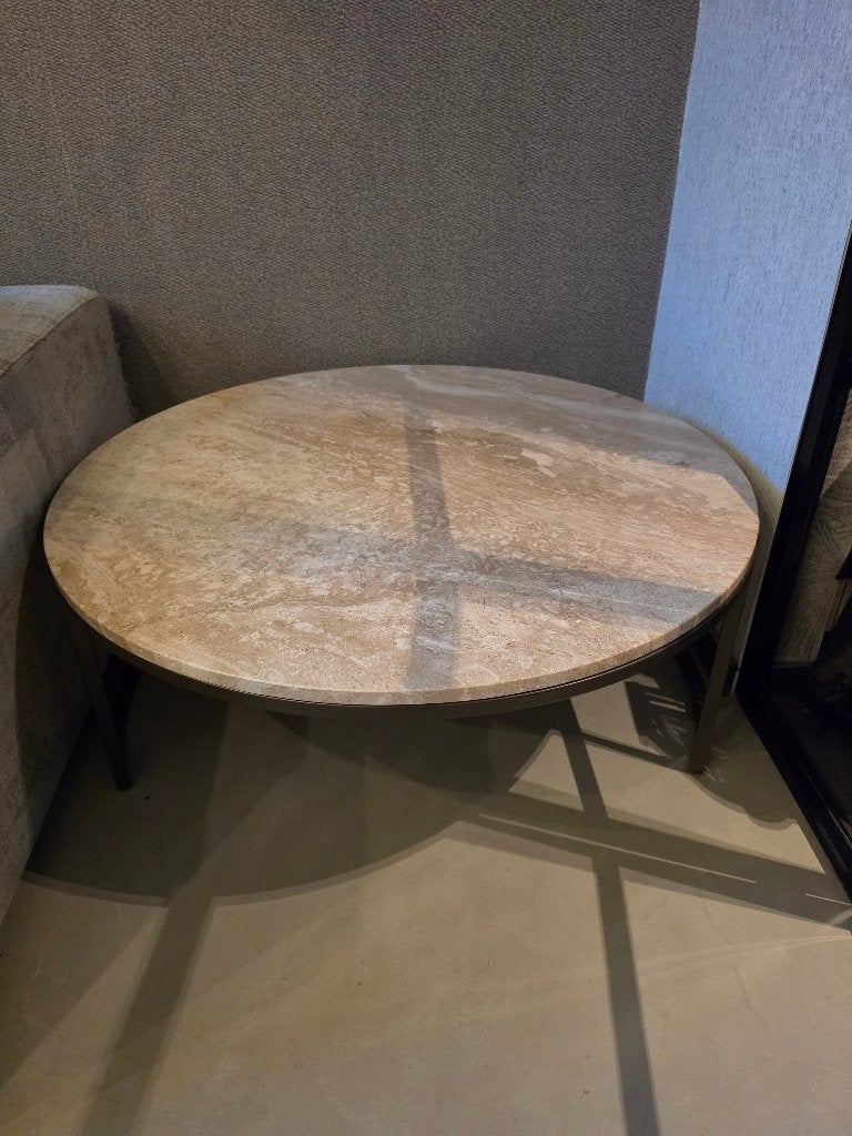 Marmeren salontafel 1m diameter - Breccia Sarda, Huis en Inrichting, Ophalen, Gebruikt, 50 tot 100 cm, Rond