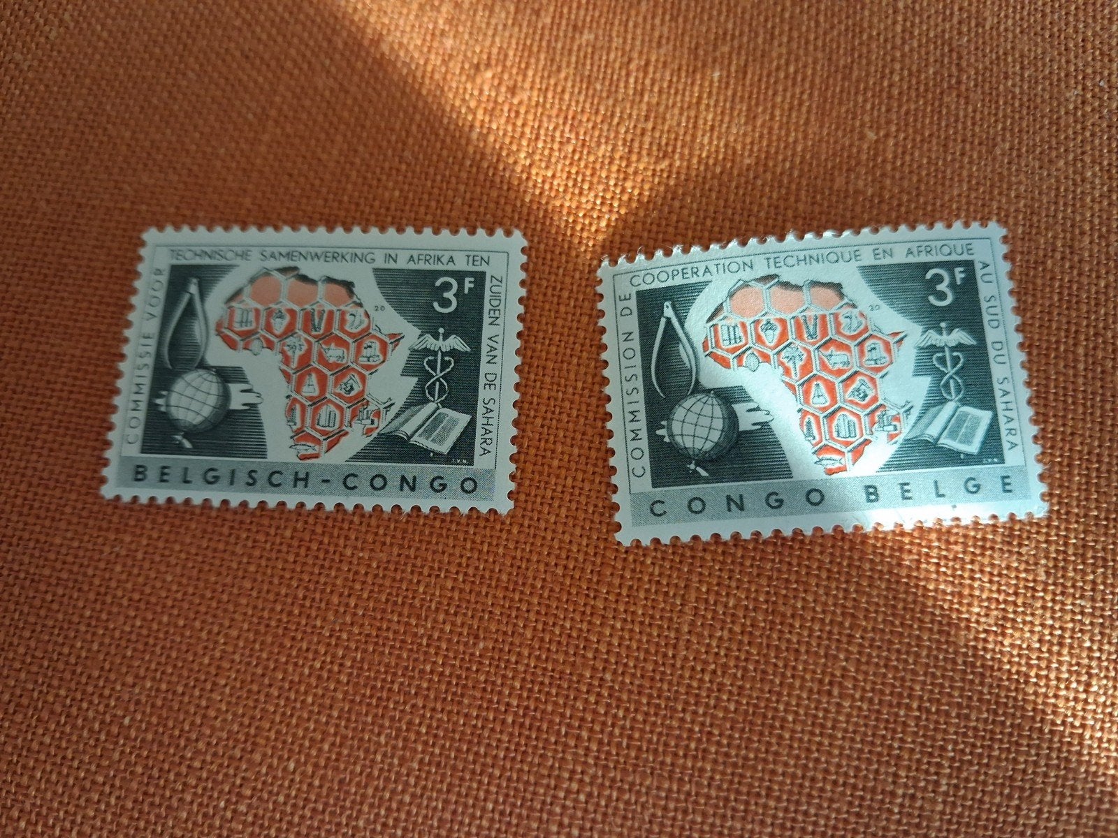1960 COB 365 366 CONGO BELGE, Enlèvement ou Envoi