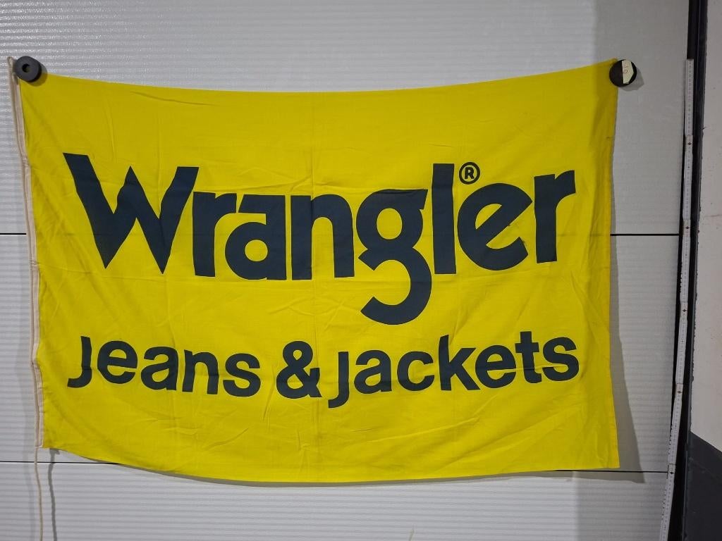 Wrangler jeans canvas flag, Wrangler canvas vlag, 147 x 96, Ophalen of Verzenden, Gebruikt