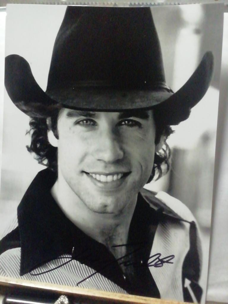 John Travolta met originele handtekening, Verzamelen, Ophalen of Verzenden, Zo goed als nieuw, Foto of Kaart, Gesigneerd