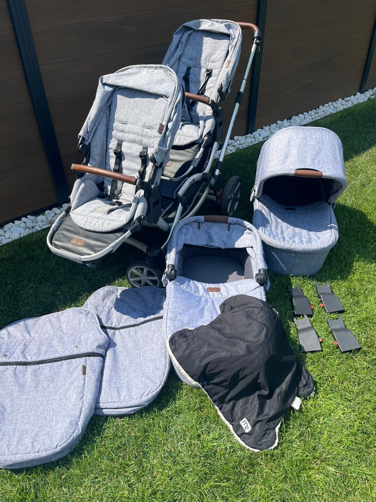 Dubbele buggy / kinderwagen te koop – compleet pakket, Duowagen, Zo goed als nieuw, Ophalen, Kinderwagen