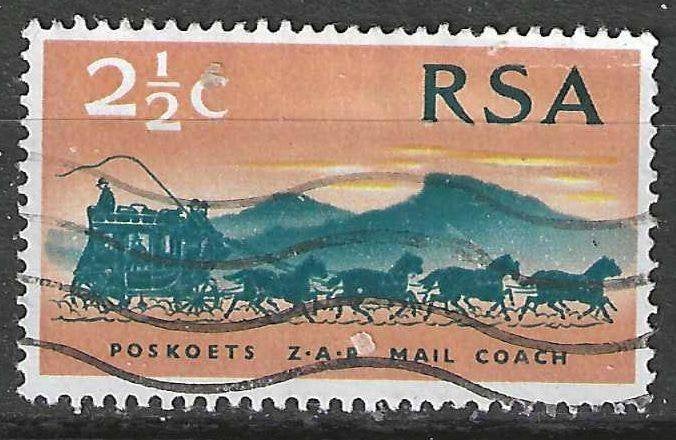 Afrique du Sud 1969/1972 - Yvert 322 - Stagecoach (ST), Timbres & Monnaies, Timbres | Afrique, Affranchi, Afrique du Sud, Envoi