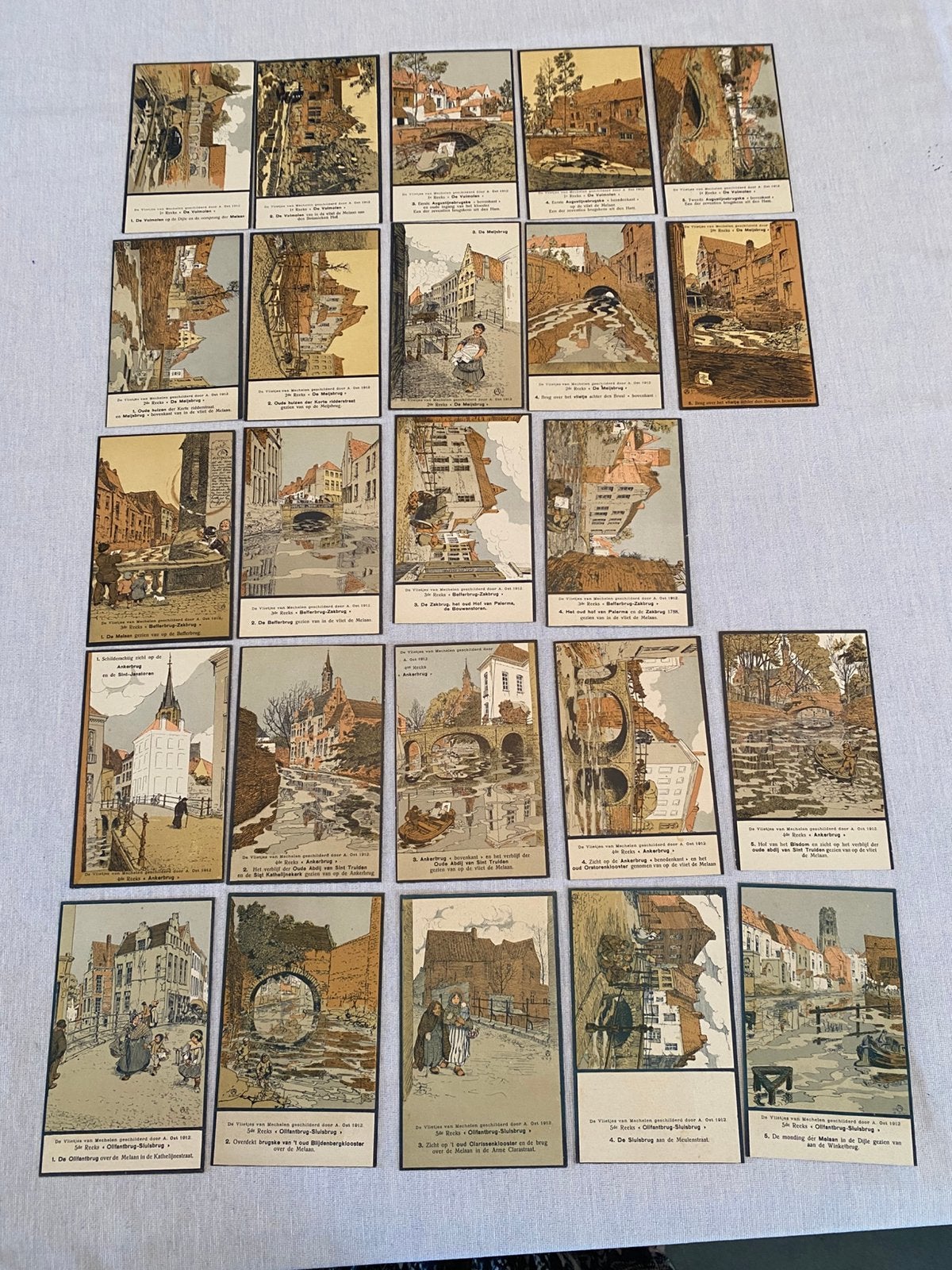 24 postkaarten De Vlietjes A Ost 1912, Ophalen of Verzenden, Voor 1920, Ongelopen, Stad of Dorp